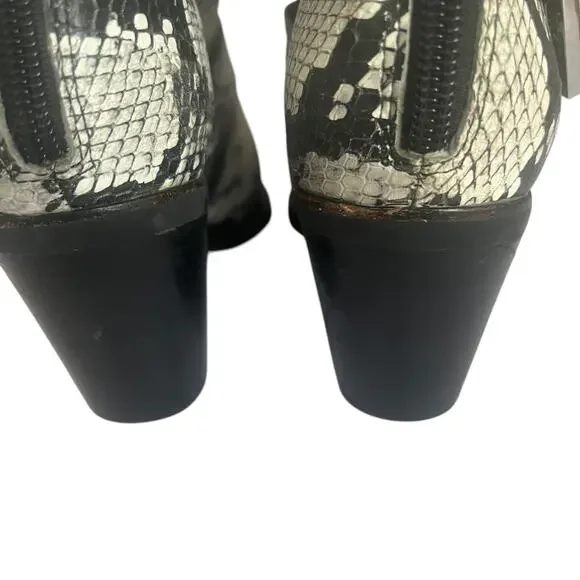 Jeffrey Campbell Caceres Buckle Snake Embossed Ankle Boots Size 6.5 - Picture 11 of 15